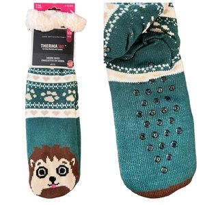 🔵 3/ $15 - Thermaxxx Sherpa Animal Socks with Anti Slip Bottom
